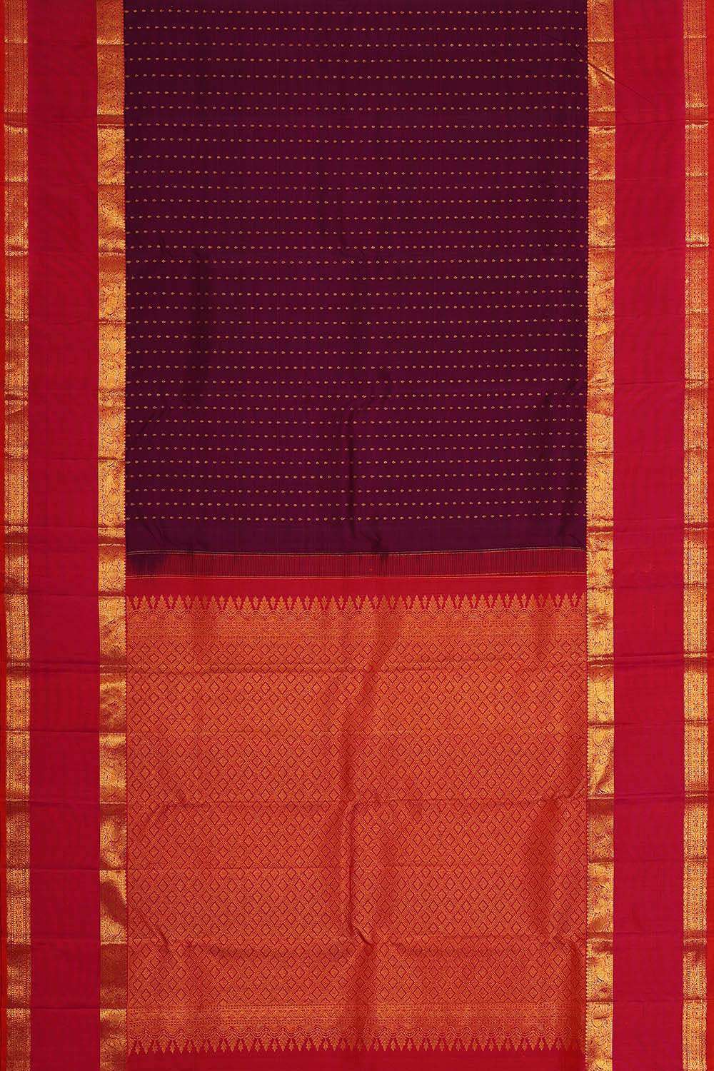 Kanchipattu Deep Wine Brocade Saree