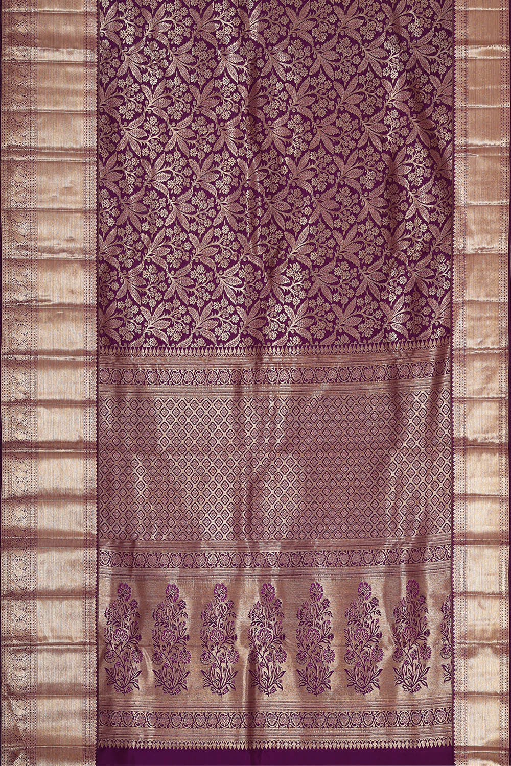 Kanchipattu Violet Brocade Saree