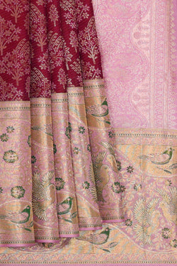 Image of Kanchipattu Dark Magenta Brocade Saree