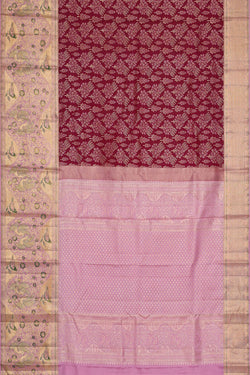 Image of Kanchipattu Dark Magenta Brocade Saree
