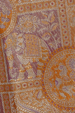 Image of Kanchipattu Golden Purple Tissue Brocade Saree