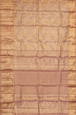 Image of Kanchipattu Golden Purple Tissue Brocade Saree