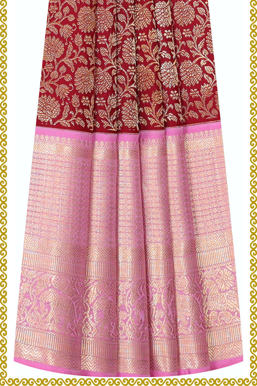 Image of Kanchipattu Pavada Unstitched Set