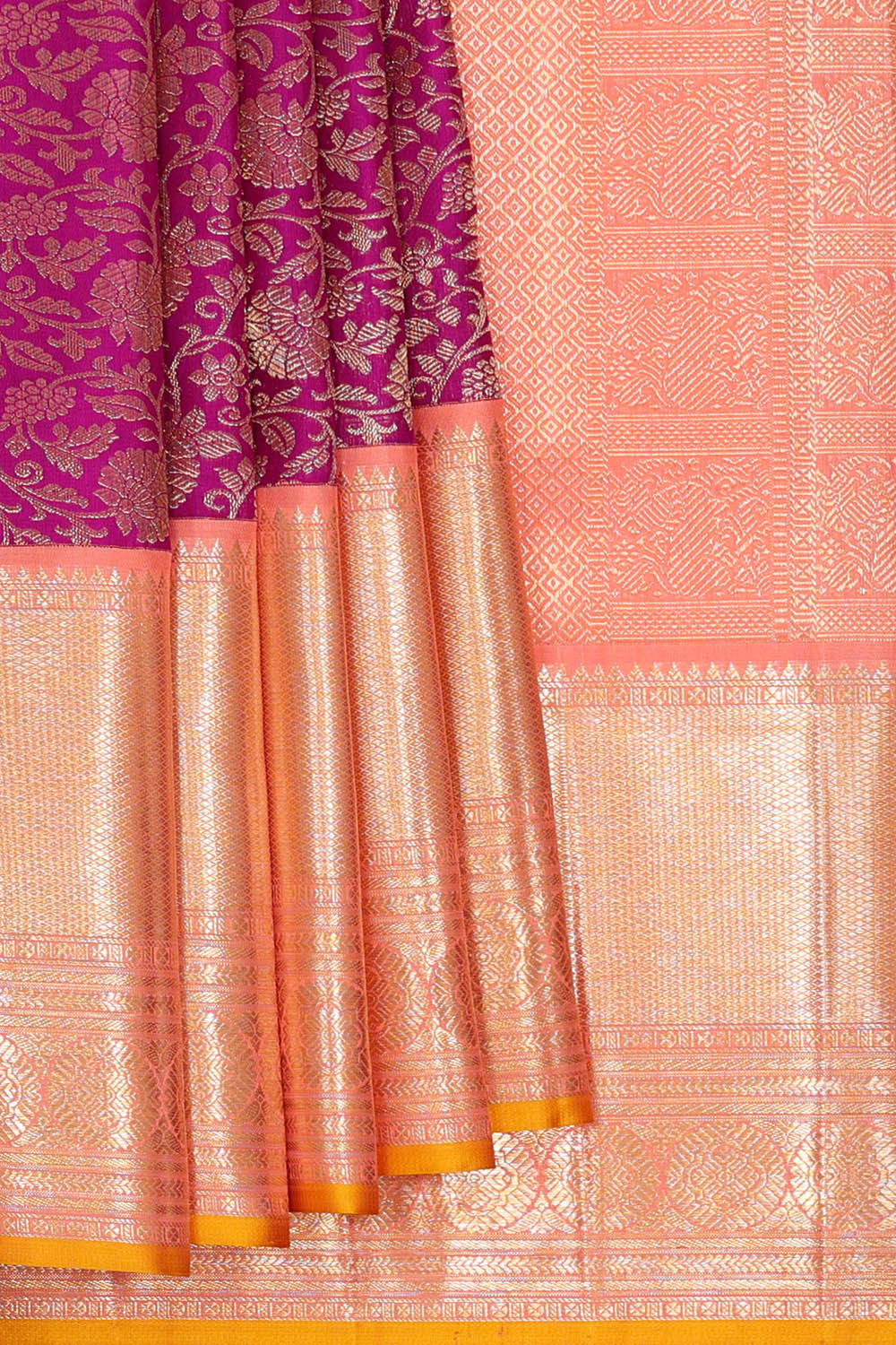 Image of Kanchipattu Magenta Brocade Saree