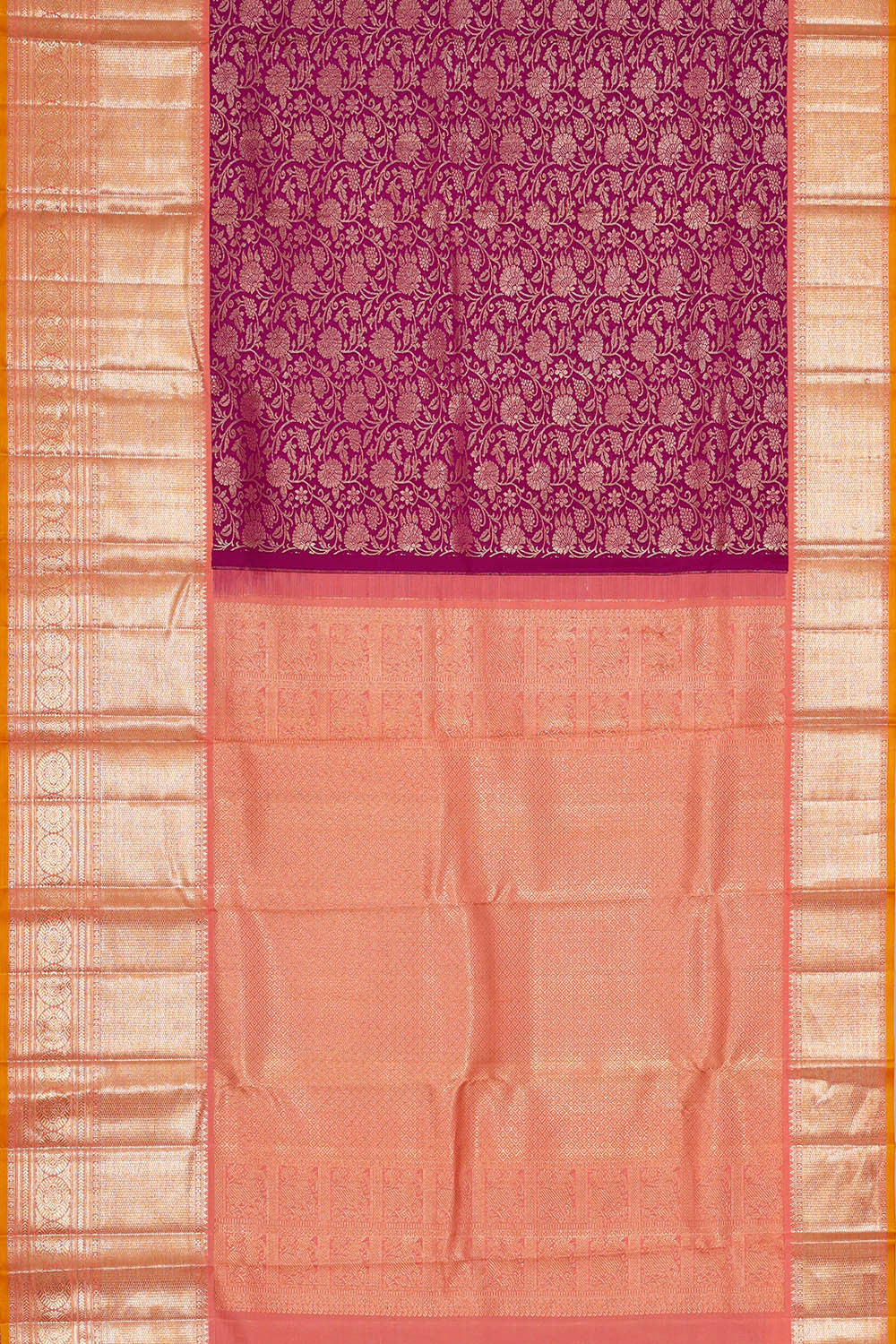 Image of Kanchipattu Magenta Brocade Saree