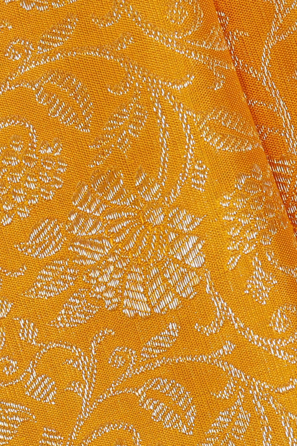 Image of Kanchipattu Haldi Yellow Brocade Saree