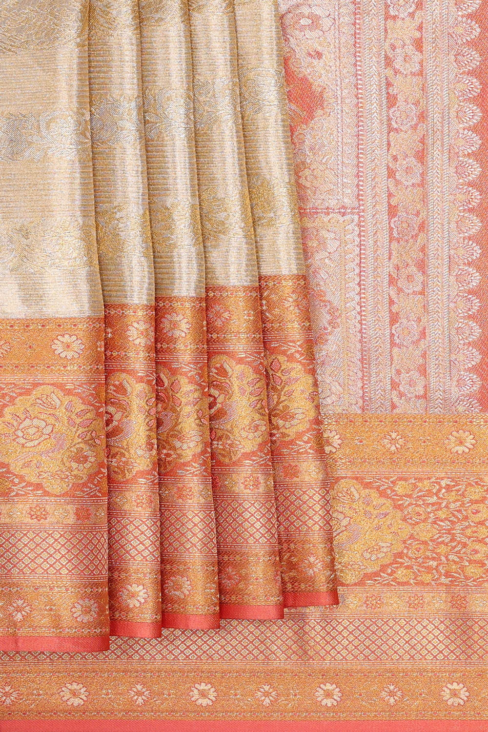 Image of Kanchipattu Gold Tissue Brocade Saree