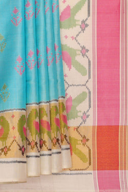 Image of Rajkot Patola Sky Blue Saree