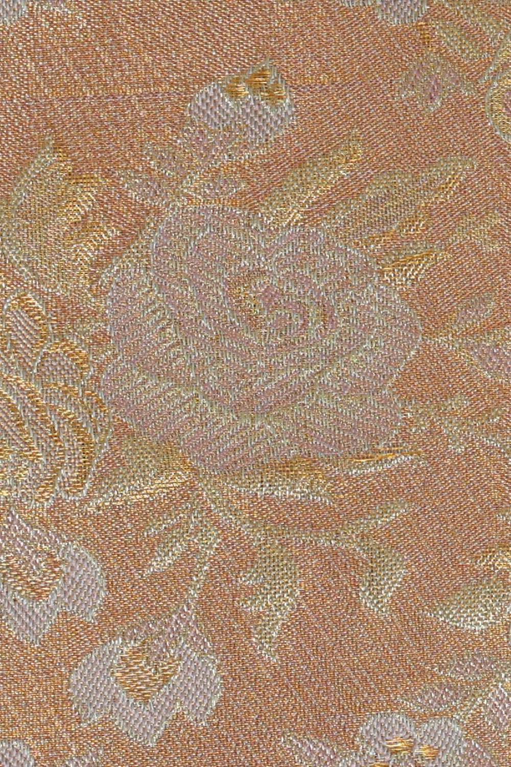 Kanchipattu Peach Tissue Brocade Saree