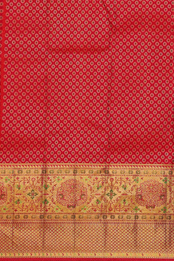 Image of Kanchipattu Parrot Green Brocade Saree
