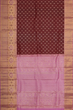 Image of Kanchipattu Dark Red Brocade Saree