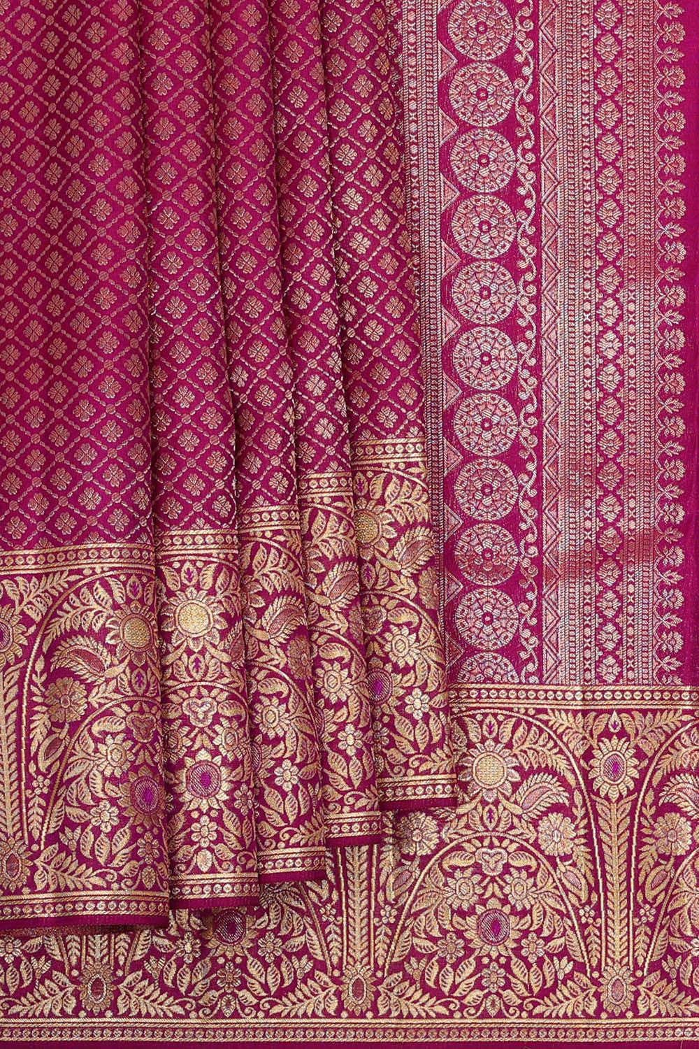 Kanchipattu Dark Magenta Brocade Saree