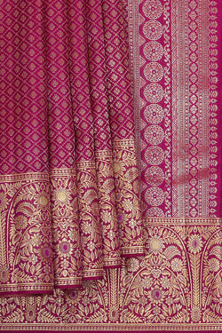 Image of Kanchipattu Dark Magenta Brocade Saree
