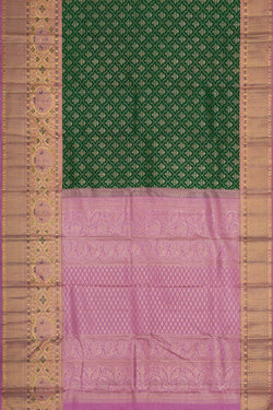 Image of Kanchipattu Dark Green Brocade Saree