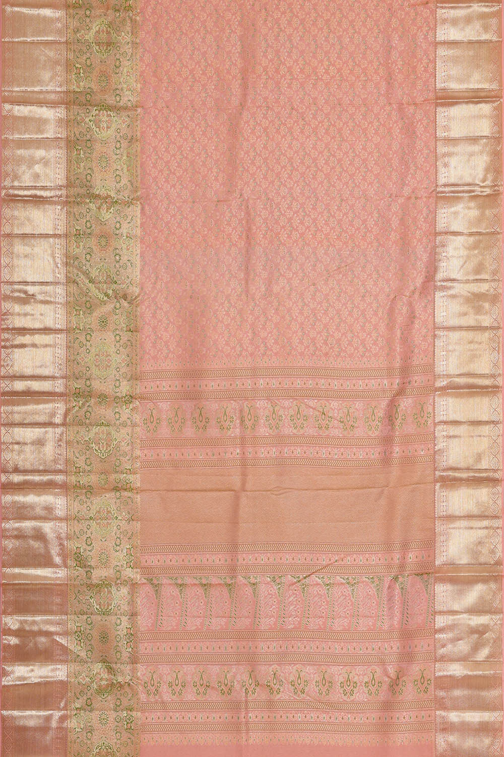 Kanchipattu Peach Brocade Saree