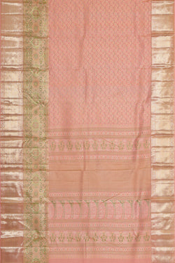 Image of Kanchipattu Peach Brocade Saree