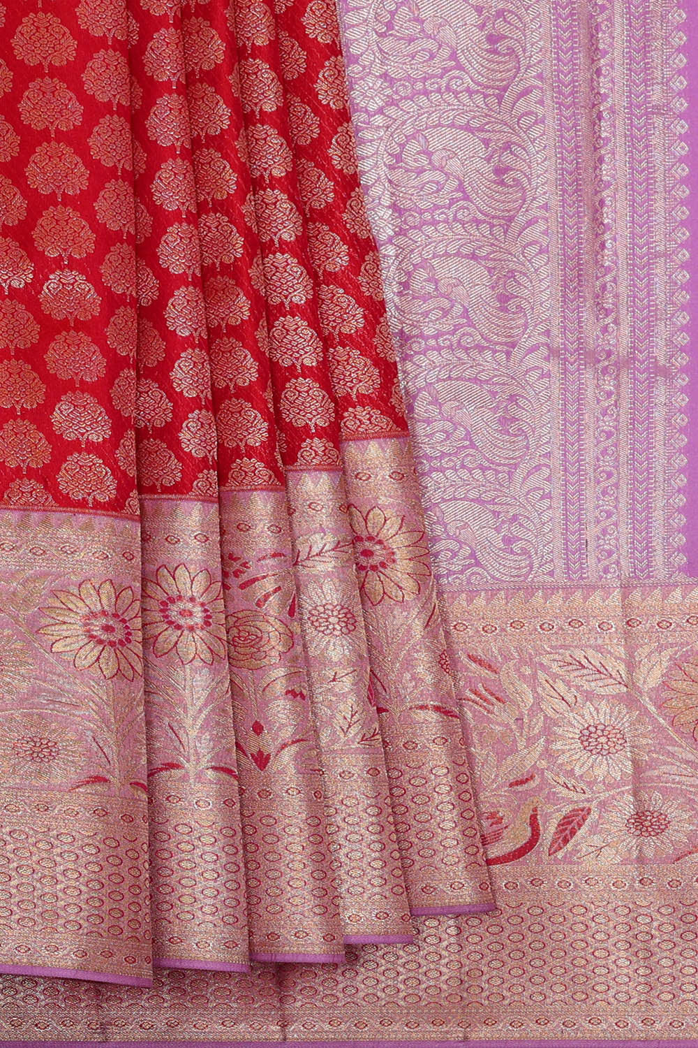 Image of Kanchipattu Red Brocade Saree