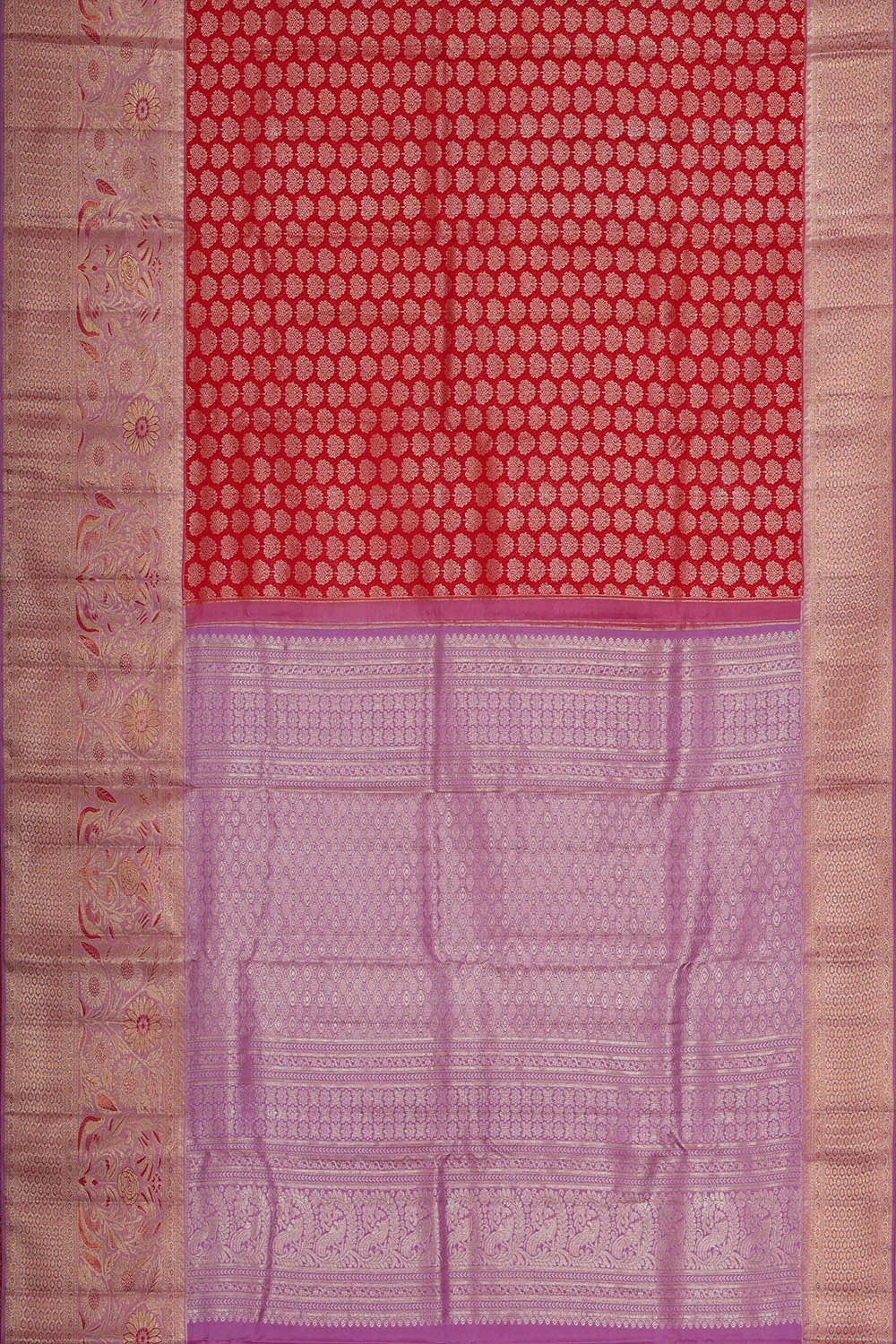 Image of Kanchipattu Red Brocade Saree