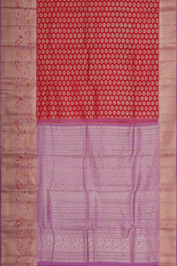 Image of Kanchipattu Red Brocade Saree