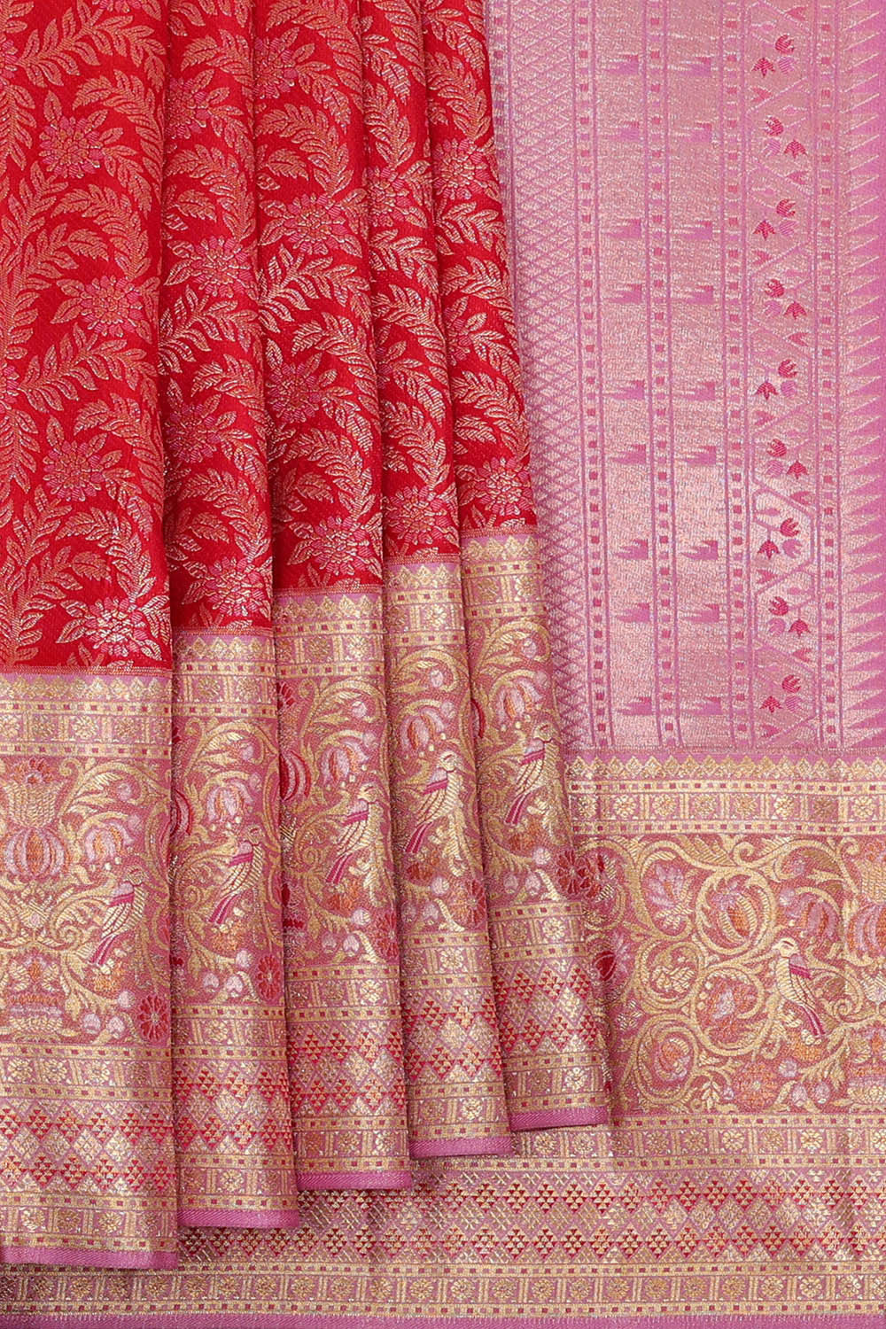 Kanchipattu Red Brocade Saree