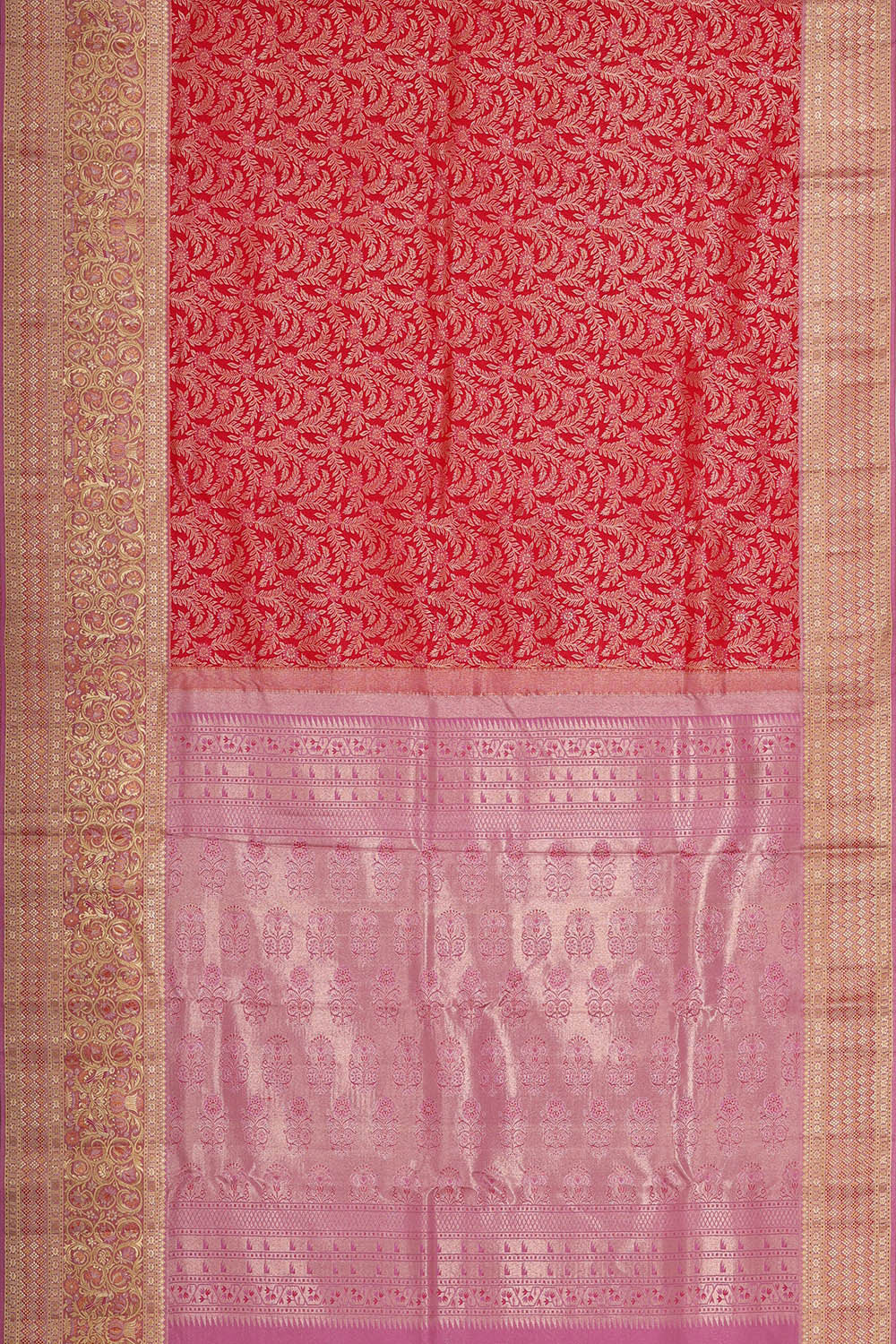 Kanchipattu Red Brocade Saree