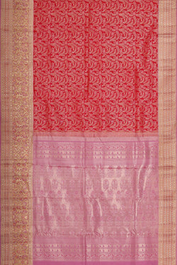 Image of Kanchipattu Red Brocade Saree