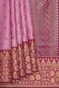 Image of Kanchipattu Lavender Pink Brocade Saree