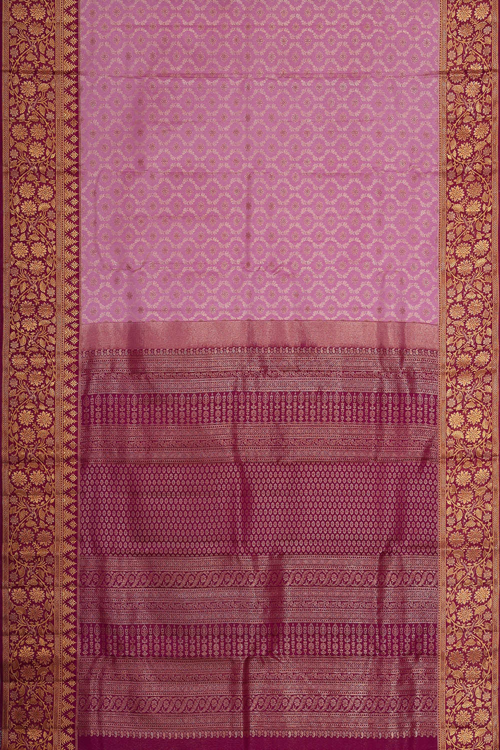 Kanchipattu Lavender Pink Brocade Saree