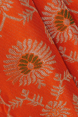 Image of Kanchipattu Orange Brocade Saree