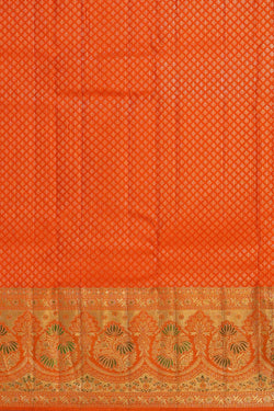 Image of Kanchipattu Orange Brocade Saree