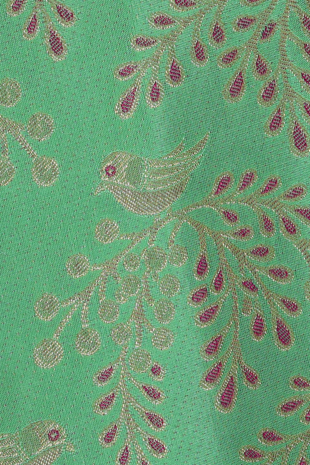 Image of Kanchipattu Seafoam Green Brocade Saree