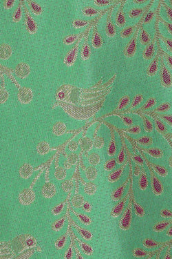 Image of Kanchipattu Seafoam Green Brocade Saree