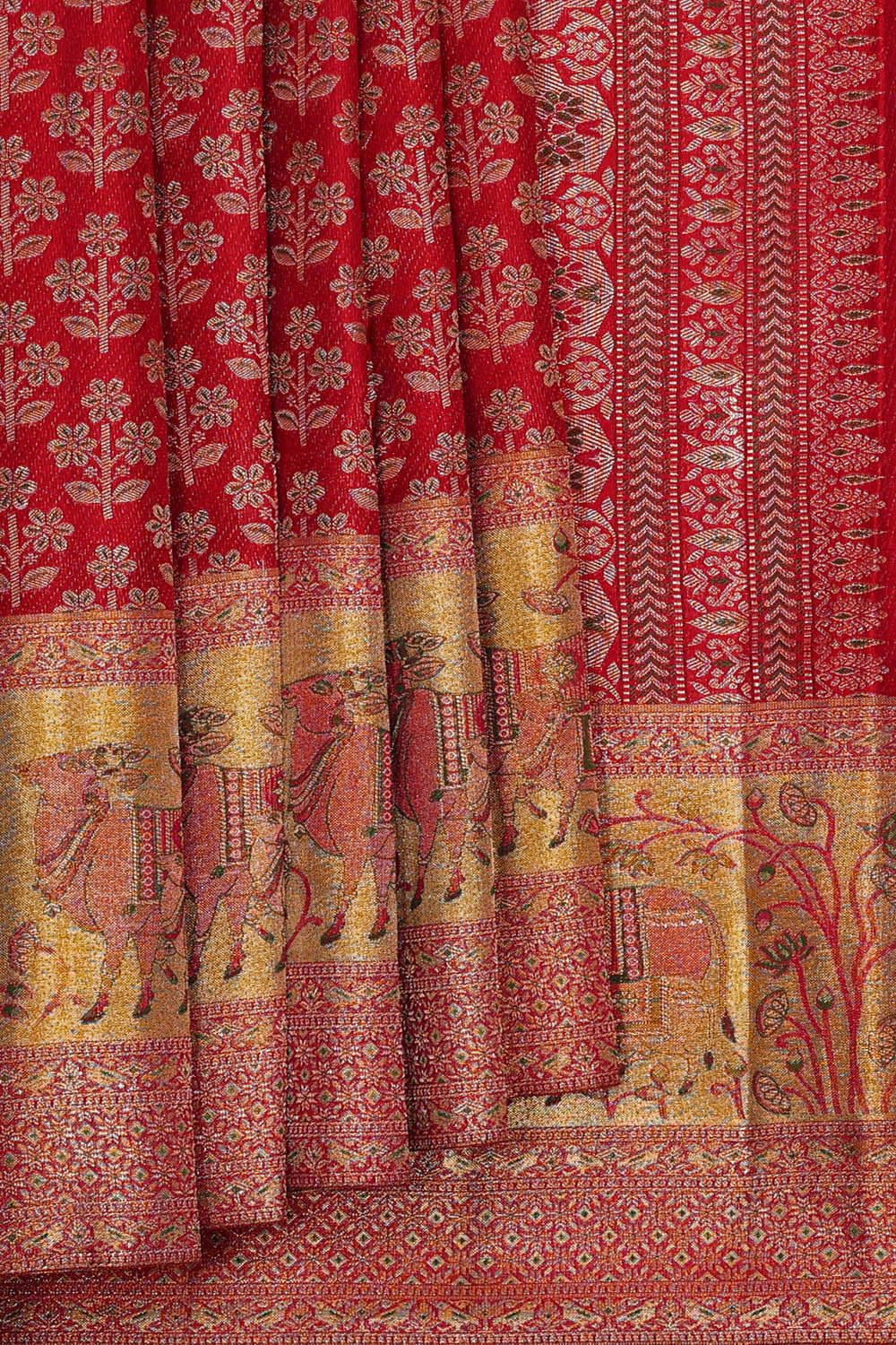 Kanchipattu Red Brocade Saree