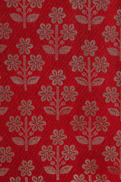 Image of Kanchipattu Red Brocade Saree