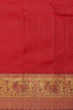 Image of Kanchipattu Red Brocade Saree