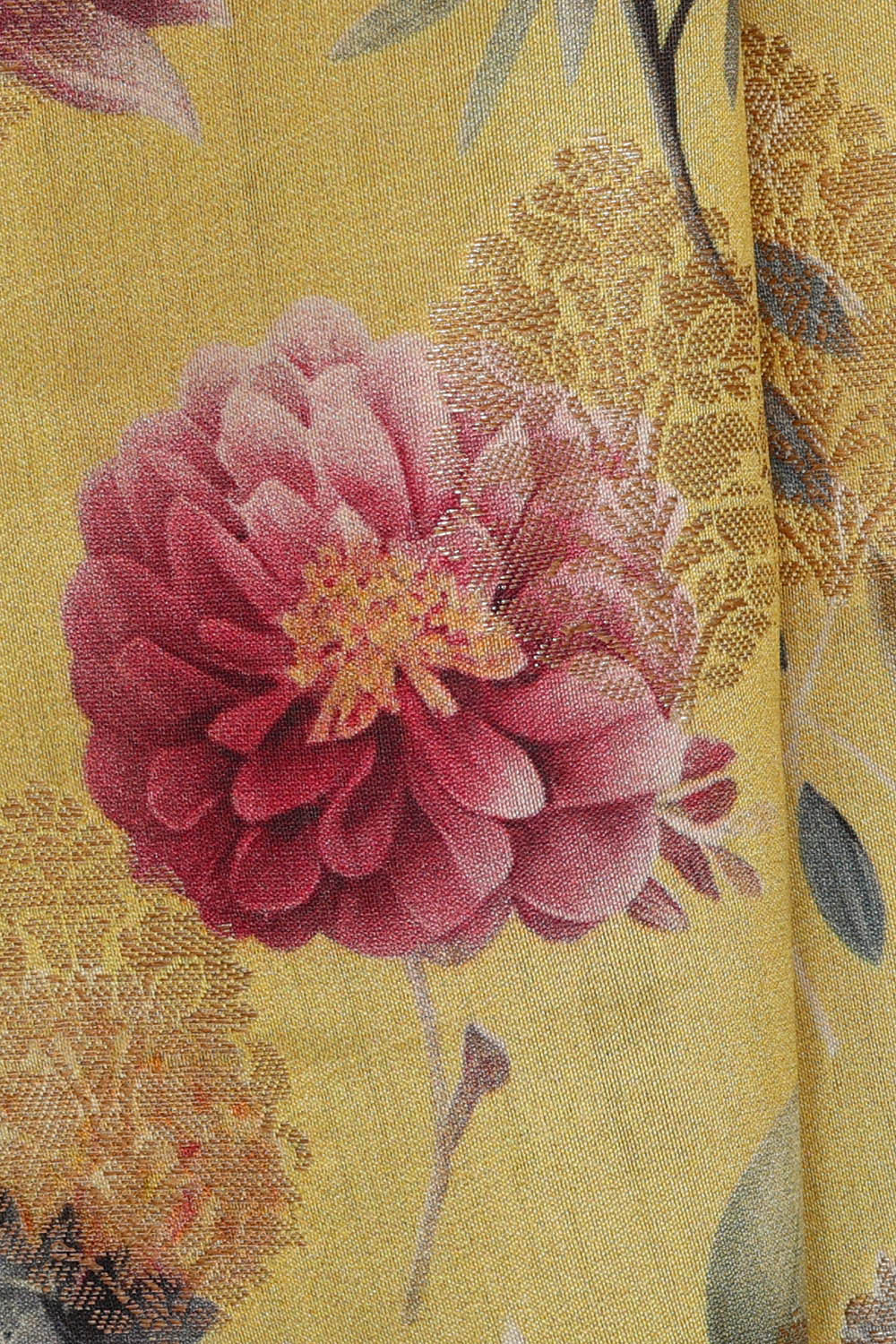 Cream Yellow Silk Saree