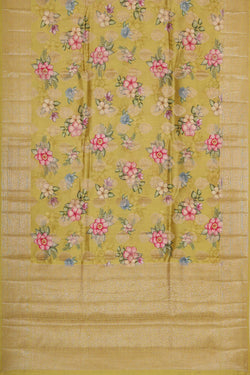 Image of Cream Yellow Silk Saree