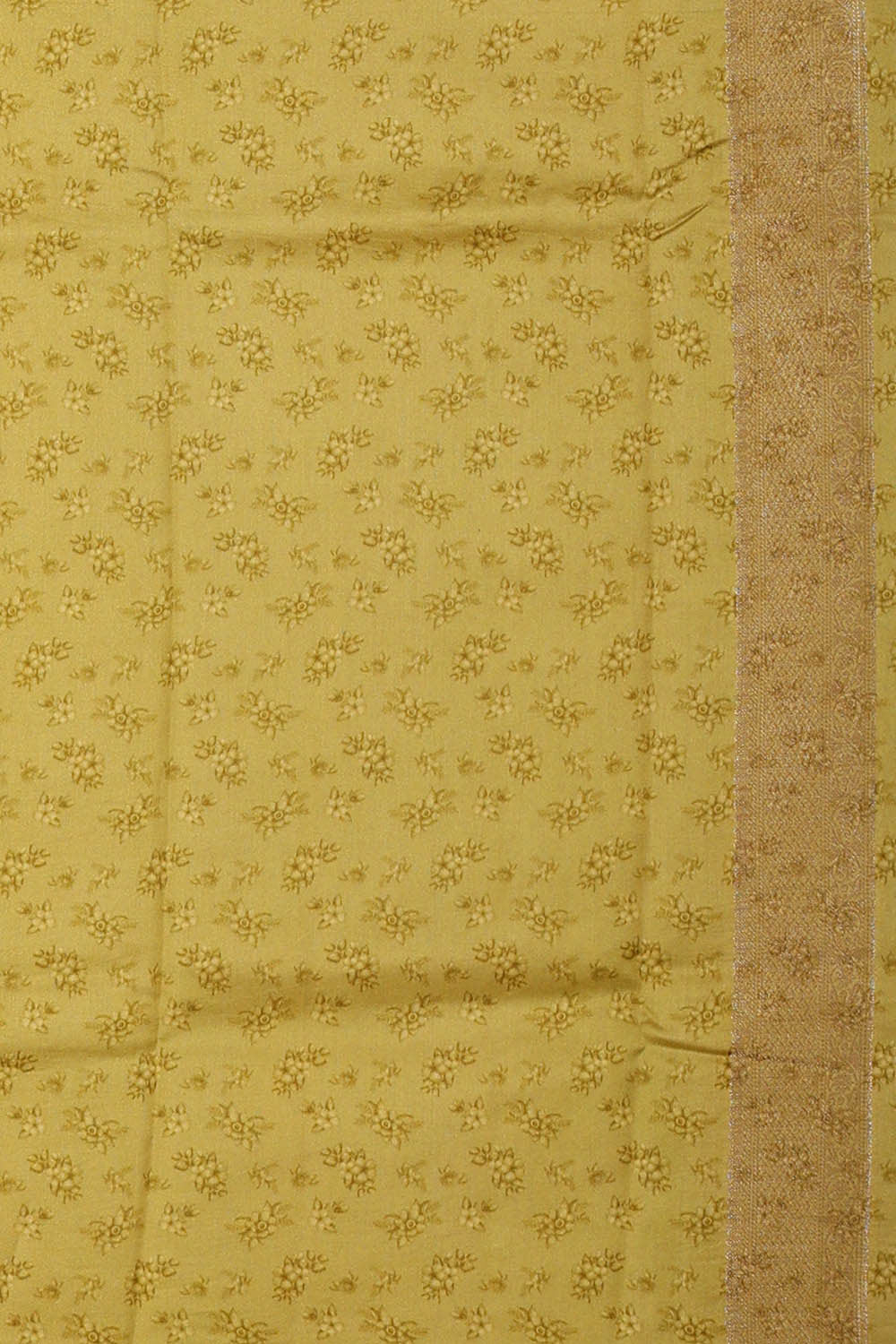 Cream Yellow Silk Saree