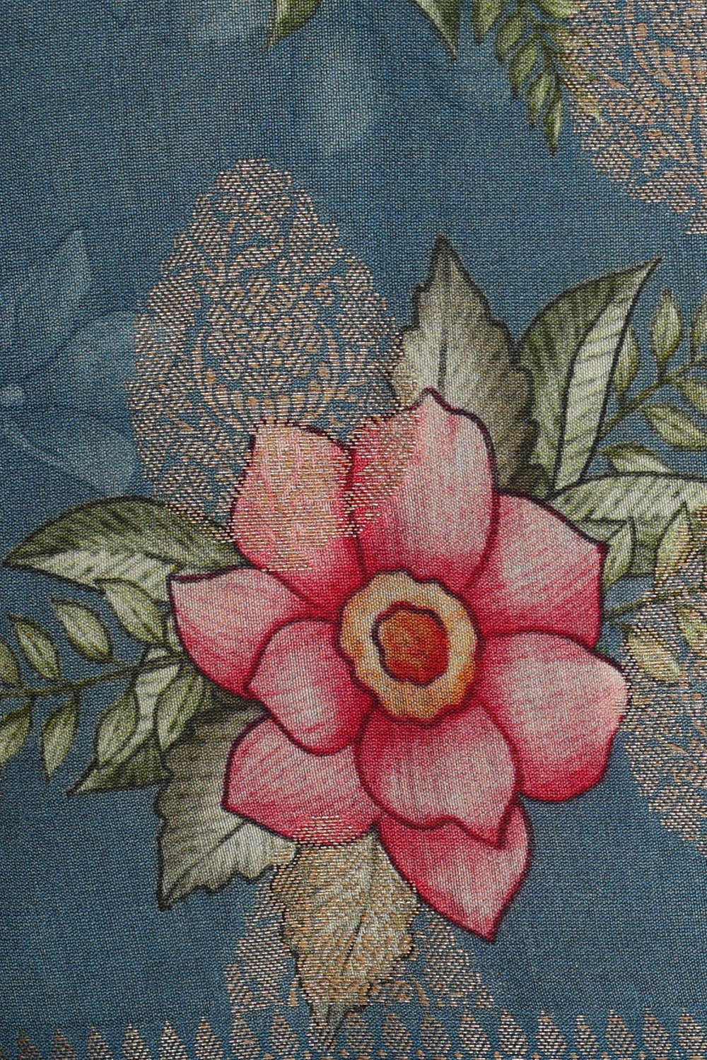 Greyish Blue Silk Saree