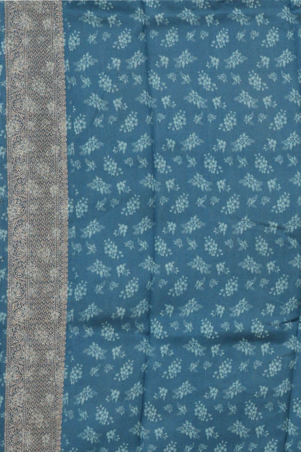 Greyish Blue Silk Saree