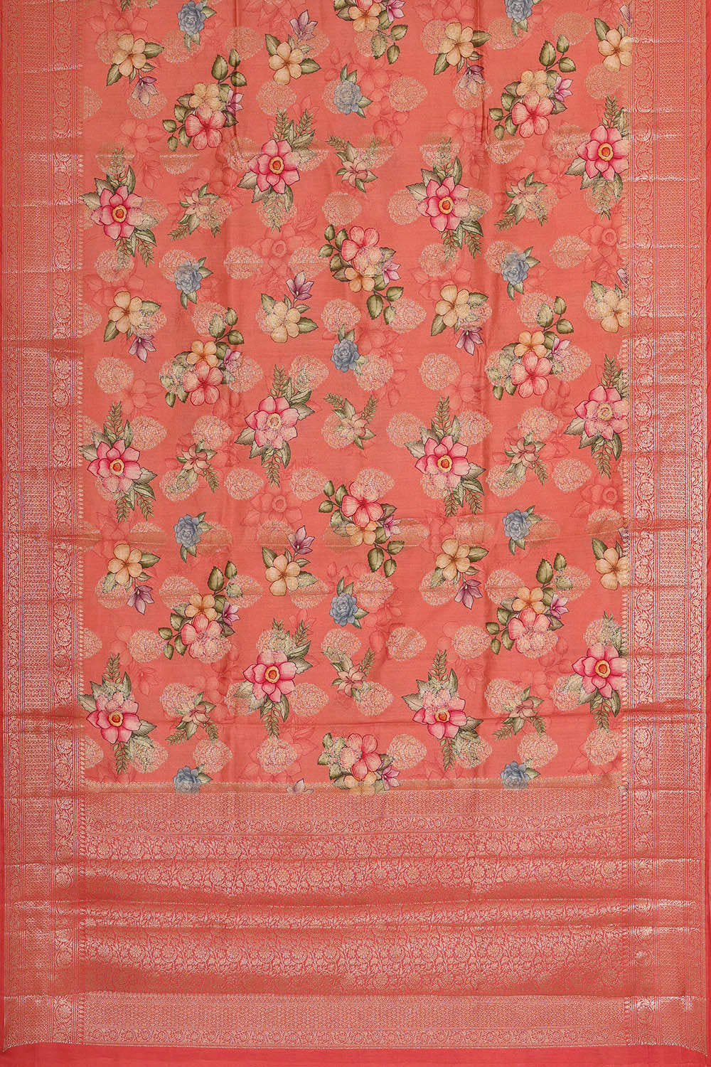 Image of Dark Peach Silk Saree