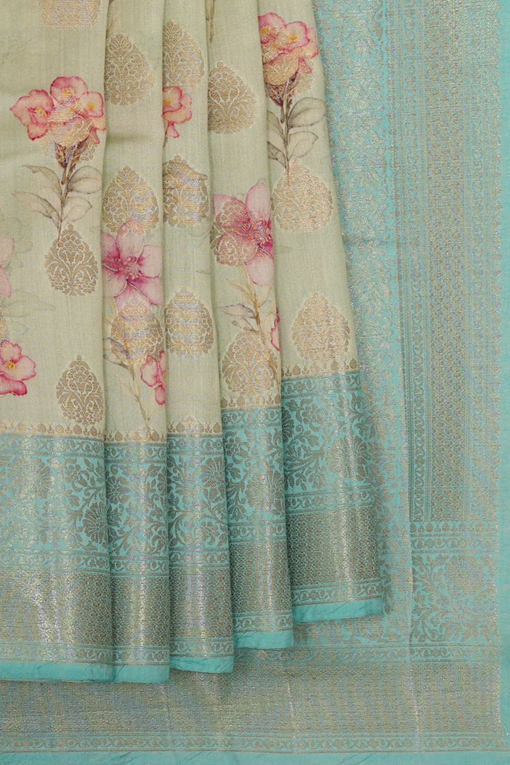 Cream Silk Saree