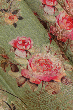 Image of Pista Green Silk Saree