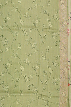Image of Pista Green Silk Saree