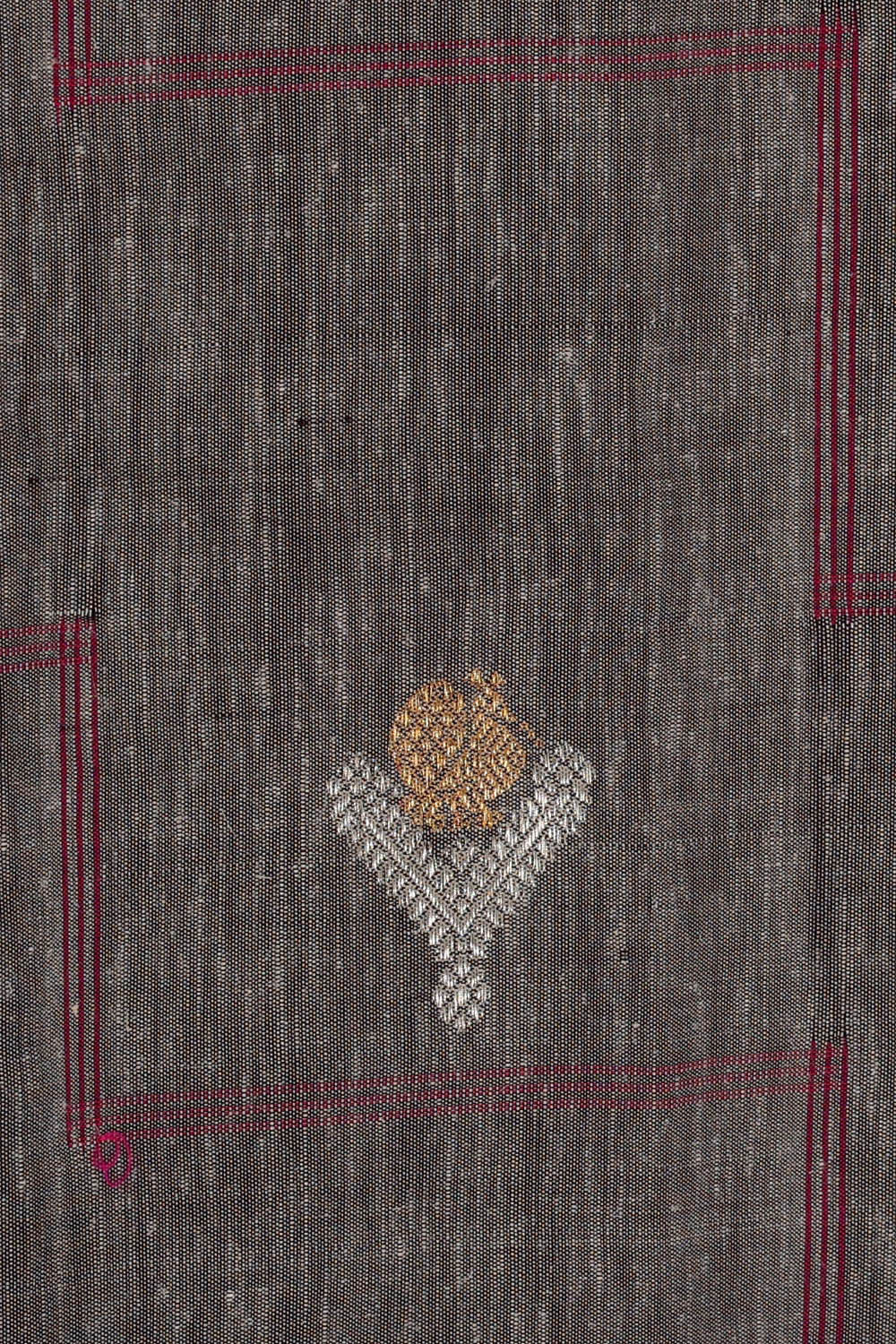 Gadwal Silk Grey Jute Saree