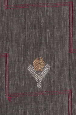 Image of Gadwal Silk Grey Jute Saree