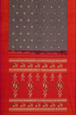 Image of Gadwal Silk Grey Jute Saree