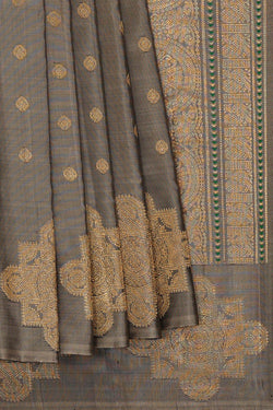 Image of Gadwal Silk Grey Saree