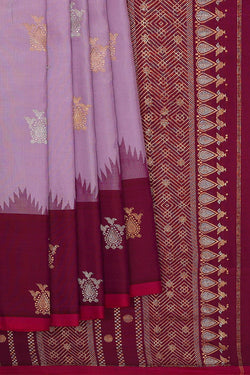 Image of Gadwal Silk Lavender Saree
