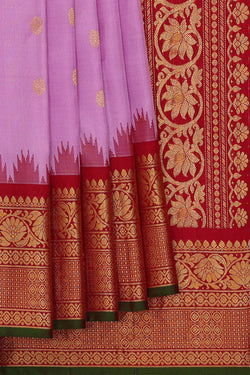 Image of Gadwal Silk Lavender Pink Saree